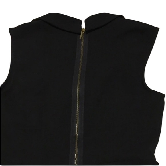 Loft Cowl Neck Exposed Zipper Black Midi Dress 2 - Picture 8 of 9